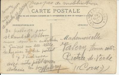 Chambéry à Macon - 19 septembre 1914 - Pierre-François Valery à Anne-Catherine