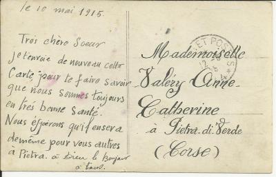 10 mai 1915 - Charles Valery à Anne-Catherine