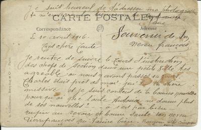 10 avril 1916 - Pierre-François Valery à sa tante